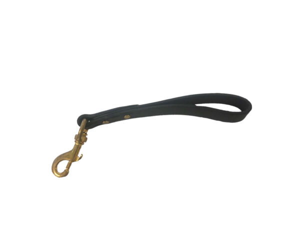 Leather traffic lead with brass clip