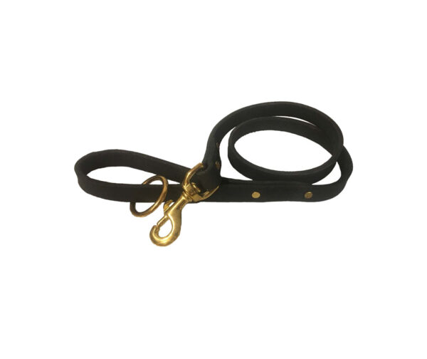 Leather waist lead with brass clip